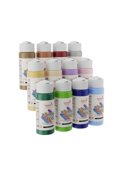 Pastel Renk Akrilik Boya Seti - 12'li 60ml 0.2 L