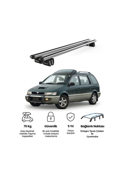 Pençe Mitsubishi Chariot 1997-2003 Uyumlu Gri Ara Atkı Port Bagaj Tavan Barı