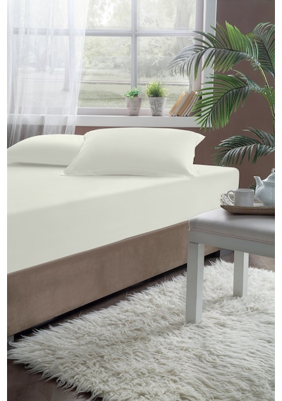 Pierre Cardin Pamuk Saten Lastikli Çarşaf 120x200 Krem
