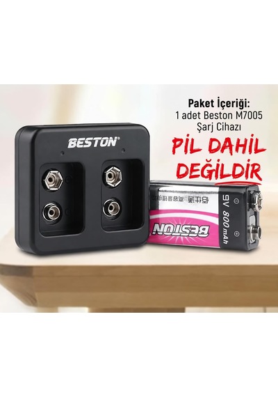 9v Pil Şarj Cihazı Usb Girişli Çift Yuvalı Battery Charger Dc 5v 1a Giriş 8.4v 260ma Çıkış 9v Şarj Edilebilir Pil Şarj Ünitesi M7005 Wireless Mouse Gamepad Uyumlu Beston M7005