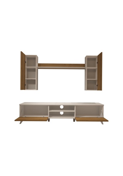 Decoraktiv Eko 5d Mdf Dvd Retro Tv Ünitesi Tv Sehpası - Beyaz Pera Beyaz - Meşe