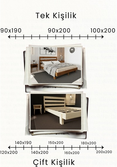 Renazzo Natura New Masif Ahşap Karyola Vernik 140x190 Vernik - 140 X 190