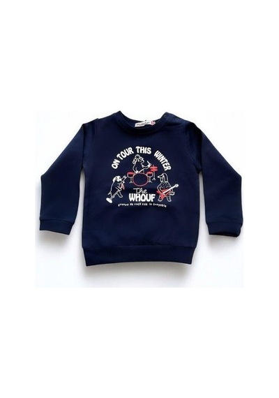 Cantoy Erkek Bebek Winter Yazılı Pamuklu Sweatshirt-14658 Lacivert
