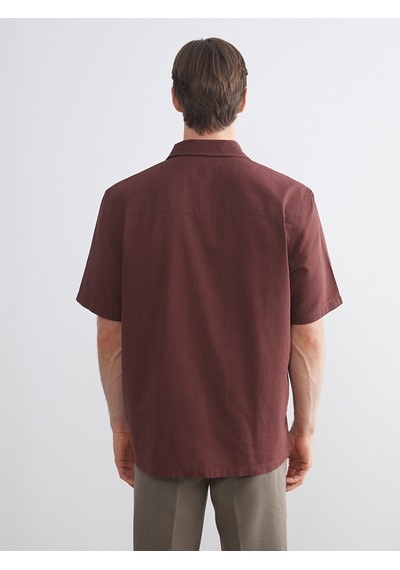 Lcw Vision Bordo Regular Fit Kısa Kollu Oxford Erkek Gömlek