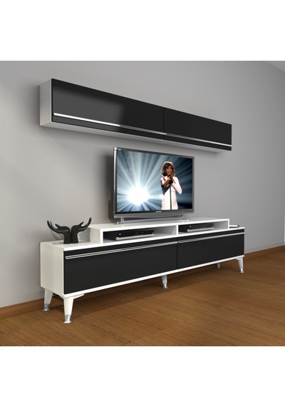 Decoraktiv Ekoflex 5 Mdf Silver Tv Ünitesi Tv Sehpası Beyaz - Siyah