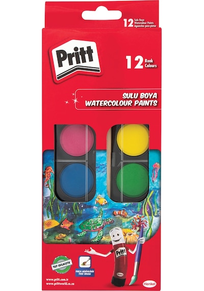 Pritt 12 Li Sulu Boya Büyük Tablet Kaırşık