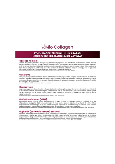 İl Mio Collagen Hidrolize Kolajen, Doğası Değiştirilmemiş Tip Iı Kolajen