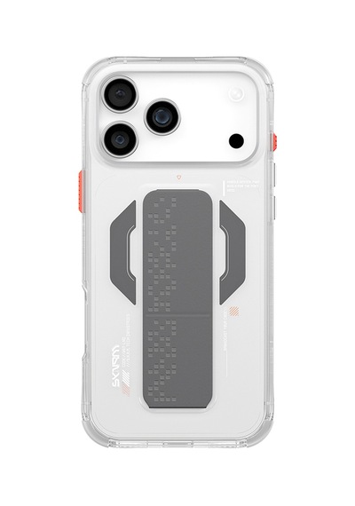 Apple iPhone Uyumlu 17 Pro Kılıf M-safe Şarj Özellikli Airbag Tasarımlı Standlı Skinarma Haxa Kapak - Füme