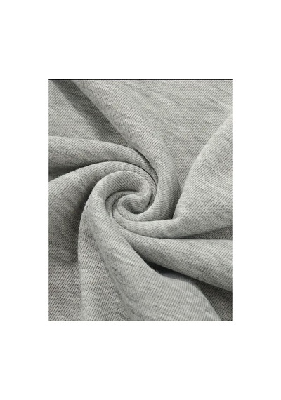 Medinenur Fermuar Desenli Kedili Kapüşonlu Oversize Sweatshirt Gri