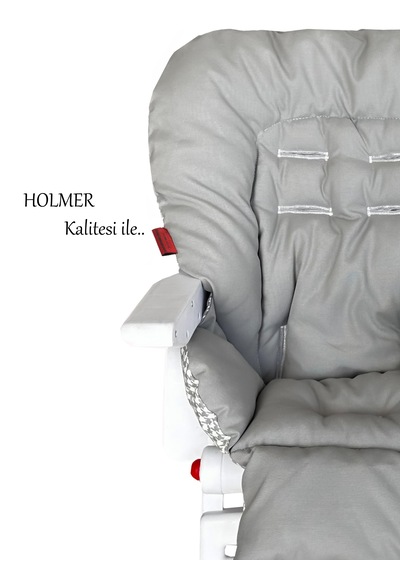 Holmer Leke Tutmaz Organik Mama Sandalyesi Minderi & Kılıfı Max-t Antrasit Gri