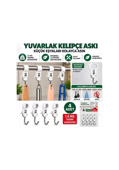 Sh Sunup Sn-38120 Yuvarlak Kelepçe Askı 65x11.5x15.5mm 4'lü Paket Najmaddin