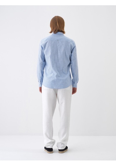Xint Mavi Keten Karışımlı Regular Fit Gömlek 700975 MAVİ Xint Mavi Keten Karışımlı Regular Fit Gömlek 700975 MAVİ