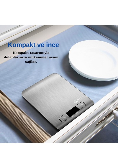 Bydiz Dijital Mutfak Terazisi 10 Kg Kapasiteli 1 Gr Hassasiyetli, Paslanmaz Çelik Hassas Mutfak Tartısı, Dara Fonksiy Diğer