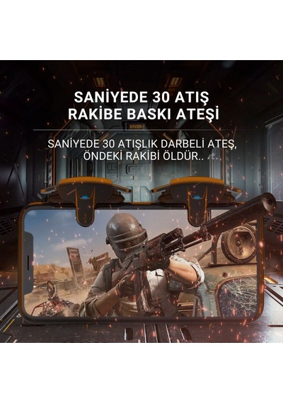 Polham Tüm Telefonlara Uygun Pubg Ve Call Of Duty Uyumlu Şarjlı Oyun Tetiği Hızlı Ateş Ve Hassas Nişan