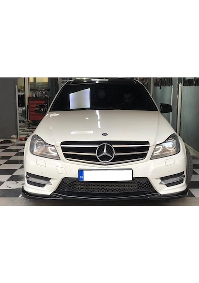 Mercedes W204 C180 Ön Lip Parlak Siyah Plastik Ön Ek Karlık 2011 2012 2013 2014 Makyajlı Kasa Karlık+bodykit+ek
