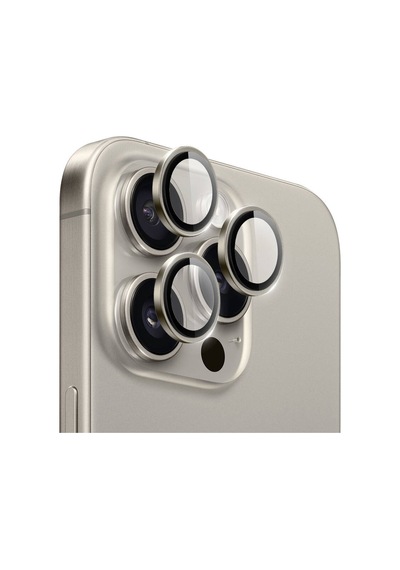 Linktech Apple Uyumlu iPhone 16 Pro / 16 Pro Max Crystal Seri Safir Kamera Lens Gri