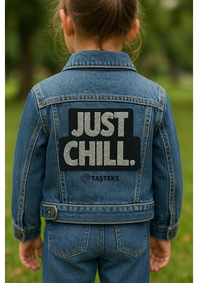 Taşlı Ütülenebilen Veya Sticker Olarak Kullanılabilen 'just Chill' Yazı Modeli