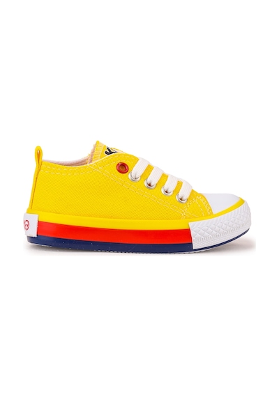 Kiko Kids Tinna Bağcıklı Erkek Bebek Keten Spor Ayakkabı Sarı