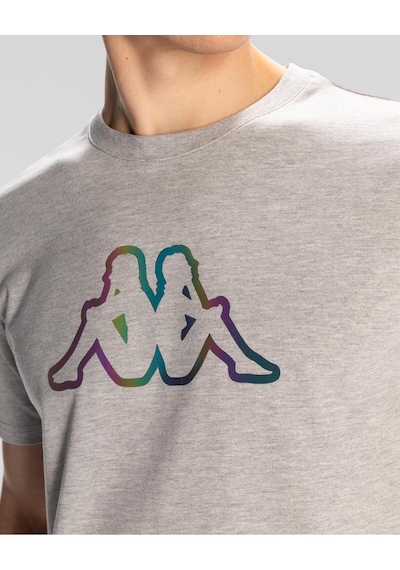 Kappa Logo Aura Erkek Gri Regular Fit Tişört Siyah