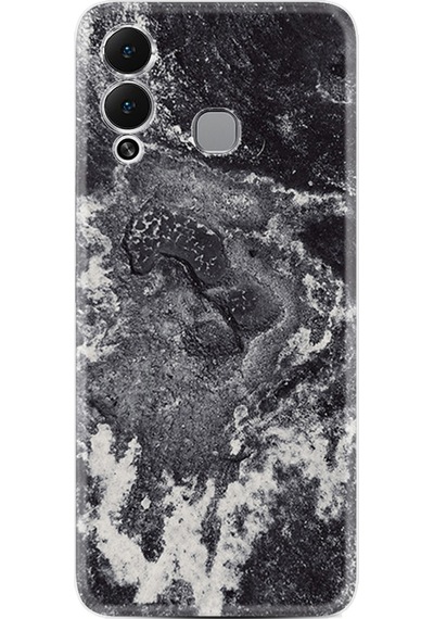 Infinix Hot 12 Play Kılıf Resimli Desenli Baskılı Silikon Black Marble 4 1383