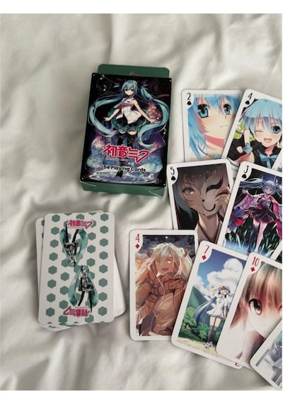 İskambil Kağıdı Hatsune Miku Poker Oyun Kartı 54 Adet İskambil Destesi