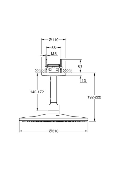 Grohe Rainshower Smartactive 310 Tepe Duşu Seti 142 Mm, 2 Akışlı - 26477gn0