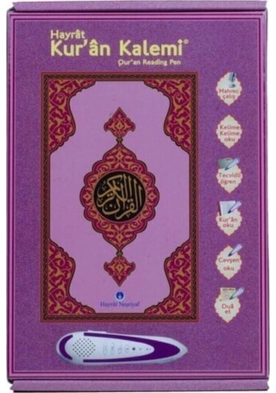 Hayrat Neşriyat Kuran Okuyan Kalem Seti Lila, Rahle Boy, Karton Kutulu