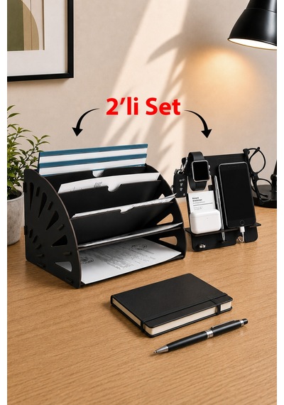 Quarter Masaüstü Organizer Ve Telefon Standı 2'li Set Ahşap Dosya Düzenleyici Dekoratif Dairesel Evrak Rafı Siyah - 901034195 Siyah Quarter Masaüstü Organizer Ve Telefon Standı 2'li Set Ahşap Dosya Düzenleyici Dekoratif Dairesel Evrak Rafı Siyah - 901034195 Siyah