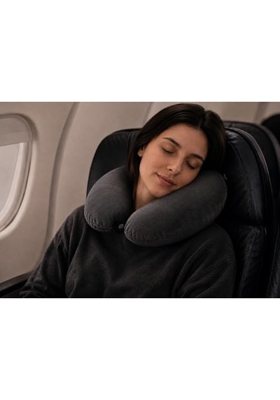 Ergonomik Boyun Ve Seyahat Yastığı Yumuşak Silikon Dolgulu, Çıtçıtlı Ve Yıkanabilir U Yastık Uçak, A Genel