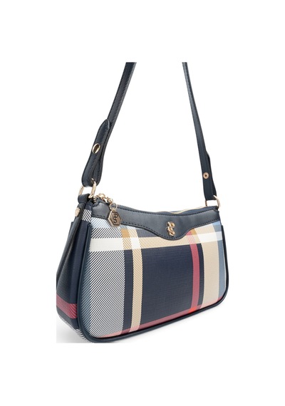 Silver & Polo Silver Polo Lacivert - Lacivert Ekose Kadın Çapraz Çanta Sp1274