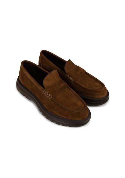 Deery Erkek Hakiki Süet Taba Renk Loafer Ayakkabı - 02006mtbae02 Taba