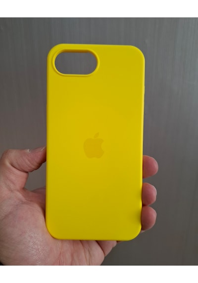 Apple Uyumlu iPhone 16e Logolu İçi Kadife Silikon Lansman Kılıf Sarı