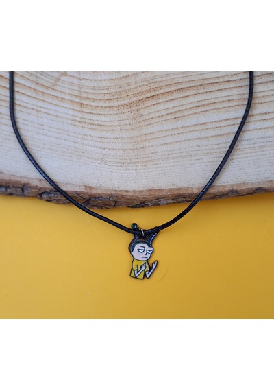 Rick And Morty Kolye Unisex Suni Deri İpli Kolye PYTKKOLYE153 Mavi