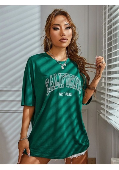 Unisex California West Baskılı Oversize T-shirt 001