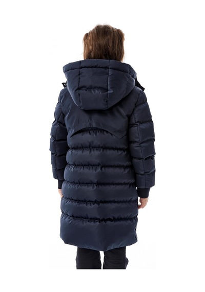 Kız Çocuk Kapüşonlu Kışlık Şişme Mont 51356 Lacivert