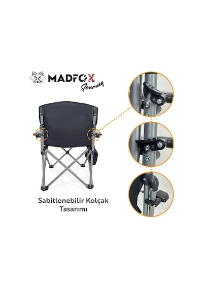 Madfox Journey Katlanır Kamp Sandalyesi Siyah/gri 547284 Siyah-gri