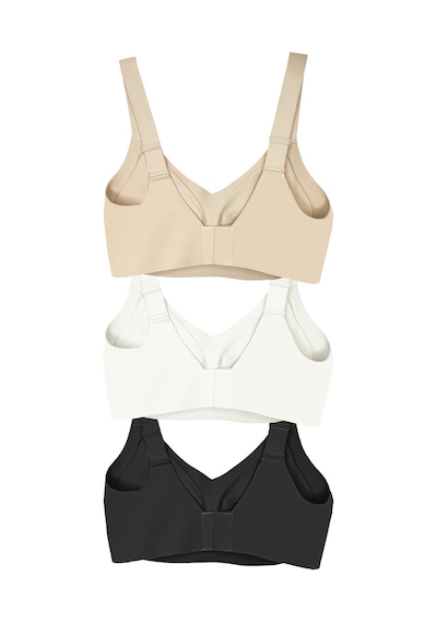 Cottonhill Seamless Bra - Curve Lazer Kesim Dikişsiz Toparlayıcı Büyük Beden Kadın Sütyen 3'lü Paket-2 Çok Renkli