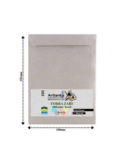 Torba Zarf 13x17 Cm Kraft 90 Gr Silikonlu 250'li 1 Paket Artlanti