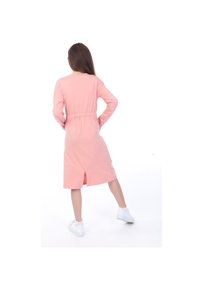 Toontoy Kız Çocuk Neon Baskılı Elbise Koyu Pudra