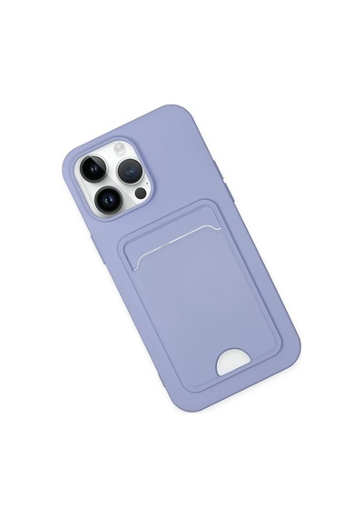 Apple Uyumlu iPhone 14 Pro Uyumlu Kılıf Kelvin Kartvizitli Silikon - Lila