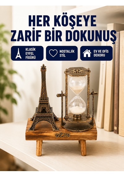 Dekoratif Kum Saati Ahşap Malzeme, Hediyelik Masa Aksesuarı Çok Renkli 92437338