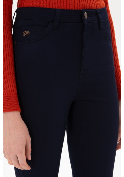 U.S. Polo Assn. Kadın Lacivert Toothpick Fit Kanvas Pantolon 50317139-VR033