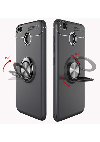 Xiaomi Redmi 4x Kılıf Zore Ravel Silikon Kapak Siyah-Kırmızı