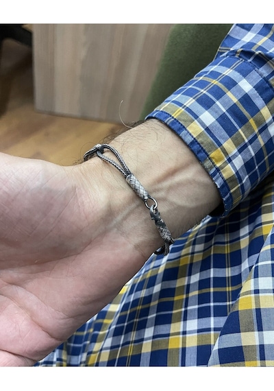 Kazzaze Gümüş Kazaziye Örgü Bileklik BIL068