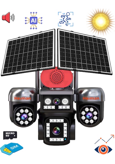 Heiman Hm-892 4g Sim Kartlı 4 Kameralı 3 Telefondan Kontrol 12mp Hd Kamera