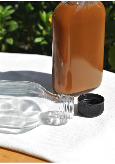 2'li Cam Şeffaf Cold Brew Şişesi Sızdırmaz Siyah Plastik Kapaklı