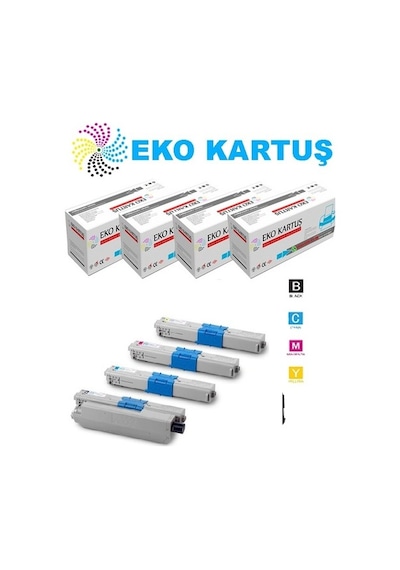 Eko Kartuş Oki C310 Uyumlu 4 Renk Set Toner,
