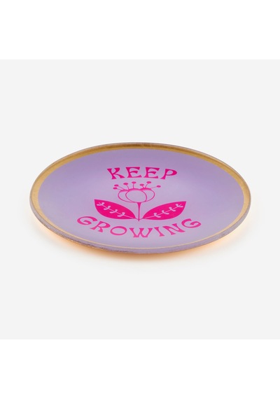 Pembe Cam Keepgrowing Dekoratif Tabak 13x1x13 Cm