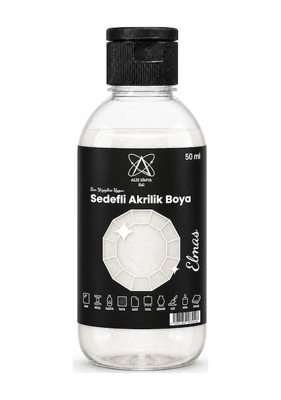 Elmas Beyaz Sedefli Akrilik Boya 50 Ml