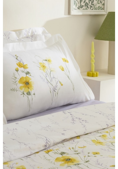 Karaca Home Rosella %100 Pamuk Çift Kişilik Nevresim Takımı Sarı
